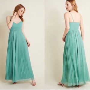 ModCloth Sage Pleated Maxi Dress